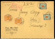 Gdańsk Danzig - Wiedeń koperta pieczęcie lakowe 1922 - f1