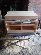 Gniazdo dla kur 2 duże przegrody w rzędzie lite drewno 60x40x40cm