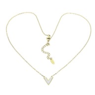 79894 Celebrytka złota stal chirurgiczna "V" z masą perłową