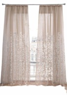Firana zasłona klasyczna wypalany wzór beż 225x135 cm