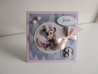 Personalizowana kartka na urodziny ręcznie robiona myszka