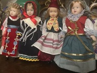 śWIAT LALEK PORCELANA LALKA KOLEKCJONERSKA - 4 SZT