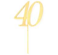 DREWNIANY TOPPER LICZBA 40 NA PIKU NA URODZINY TORT DEKOR DECOUPAGE 25CM