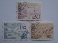 Liechtenstein - krajobraz - Mi. 581-83 kasowane
