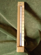 Stary mosiężny termometr techniczny kątowy - solidny, cały z mosiądzu