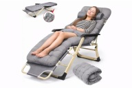 LEŻAK OGRODOWY DC01-GD-GR PLAŻOWY PODUSZKA ROZKŁADANY SZARY