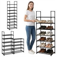 REGAŁ NA BUTY SZAFKA STOJAK PÓŁKA WĄSKA 10 POZIOMÓW MODUŁOWA METALOWA