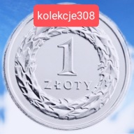 1 złoty 2019 stal powlekana mennicza z woreczka