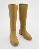 Kozaki z platforma oliwkowe musztardowe długie Reserved 40 26cm