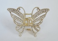 SPINKA KLAMRA METALOWA DO WŁOSÓW MOTYL CYRKONIE