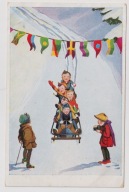 Dzieci zawody saneczkarskie Aparat Fotograficzny lata 30 K593