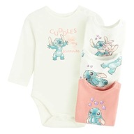Cool Club Body dziewczęce z długim rękawem, Stitch, Nowe, 4 szt., 74