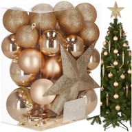 BOMBKI CHOINKOWE NA CHOINKĘ ZESTAW DUŻY XXL 33 SZT 8/6/5 CM + GWIAZDKA