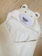 Kocyk dla niemowlaka biały miś 70 x 100 cm+ GRATIS