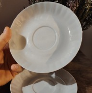 Spodeczki Chodzież dwie sztuki białe retro vintage PRL (697)