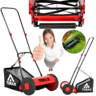 KOSIARKA RĘCZNA BĘBNOWA Z KOSZEM 11L MECHANICZNA PCHANA 30CM REGULACJA