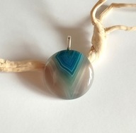 Wisior, medalion z naturalnym agatem pasiastym