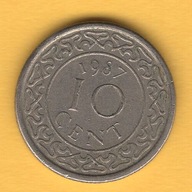 Surinam 10 centów, 1987