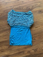 Niebieska koszulka bluzka ażurkowa 8