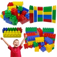 KLOCKI KONSTRUKCYJNE DUŻE DLA DZIECI 50 SZTUK 4 KOLORY KWADRATOWE