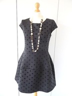 SOLAR MAŁA CZARNA PIANKOWA W GROSZKI 36