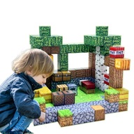 ZESTAW 160 KLOCKÓW MAGNETYCZNYCH MINECRAFT PREZENT KLOCKI 5 LUDZIKÓW GRATIS