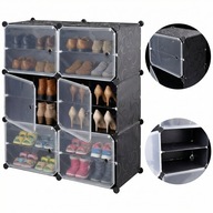 SZAFKA NA BUTY MODUŁOWA REGAŁ GARDEROBA ORGANIZER CZARNA OBUWIE ROZMIAR 44
