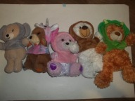 MASKOTKI MISIE W UBRANKACH 5SZT OD 19 DO 23CM