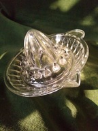 Szklana wyciskarka do cytryn - polskie szkło prasowane PRL