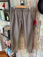 Made in Italy spodnie garniturowe w pepitkę pepitka chinos L