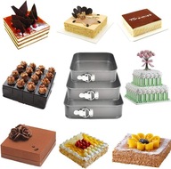 3 x TORTOWNICA BLACHA FORMA ZESTAW DO PIECZENIA CIAST 24x24 26x26 28x28cm