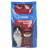 Karma sucha dla kota z Wołowiną Drobiem i Groszkiem 2kg Coshida