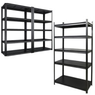 REGAŁ METALOWY MAGAZYNOWY GARAŻOWY DO PIWNICY CZARNY 5 PÓŁEK 200X200X40