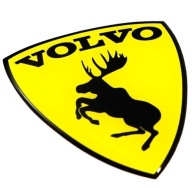 Emblemat SZALONY ŁOŚ VOLVO ŁOSIE Znaczek Naklejka 3D Żółta