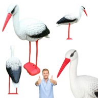 BOCIAN DUŻY DO OGRODU FIGURKA JAK ŻYWY DEKORACJA OGRODOWA 78CM PTAK