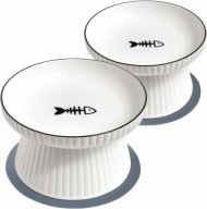 Miski dla kota 2 szt. duża pojemność antypoślizgowa mata ceramiczne