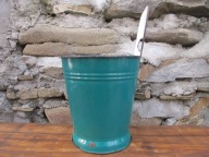 CIEKAWE Stare Emaliowane Wiaderko z Uchwytem_OLKUSZ VINTAGE PRL