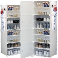 SZAFKA MODUŁOWA NA BUTY DROBIAZKI POJEMNIK KOMODA REGAŁ MX1 BIAŁA 8 PÓŁEK