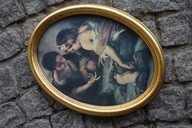 Bartolome Estebana Murillo OBRAZ GRA W KOŚCI RAMA ZŁOTA VINTAGE ANTYK 46x36
