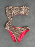 bank strój kąpielowy panterka neon asymetria monokini M 38 B C