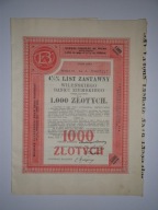 WILEŃSKI BANK ZIEMSKI LIST ZASTAWNY NA 1000 ZŁ- DOBRA CENA