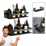 2 SZT PÓŁKA PRYSZNIC ŁAZIENKOWA KUCHENNA SAMOPRZYLEPNA BEZ WIERCENIA LOFT