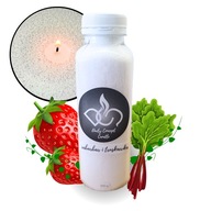 Świeca PERŁOWA zapachowa Rabarbar i Truskawka 200g + GRATIS 50 cm knotów
