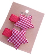 Mini spineczki do włosów gwiazdki 2 szt. czerwone