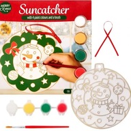 Świąteczne Ozdoby Witrażowe WITRAŻ NA OKNO Łapacz Słońca BAŁWANEK