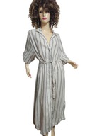 LINDEX SUKIENKA swobodna z szarfą LNIANA M-38/40 NOWA