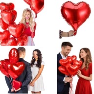 10 X FOLIOWE BALONY CZERWONE SERCA PRZENT NA WALENTYNKI