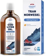 Suplement diety Osavi tran norweski 1000 mg Omega 3 pomarańczowy 250 ml