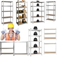 REGAŁ MAGAZYNOWY METALOWY THOMAS 180 X 90 X 40 CM MAX 175 KG NA PÓŁKĘ