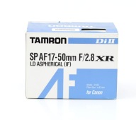 Pudełko Tamron SP AF 17-50 mm f/2.8 XR Di II LD IF